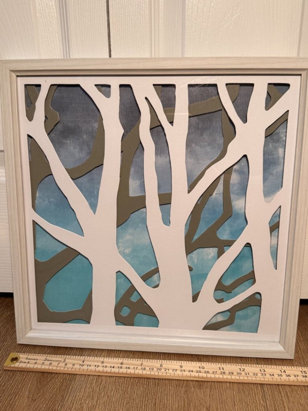 Framed Paper Tree Wall Art 15x15